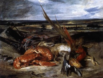 Naturaleza muerta clásica Painting - Naturaleza muerta con langosta Eugene Delacroix